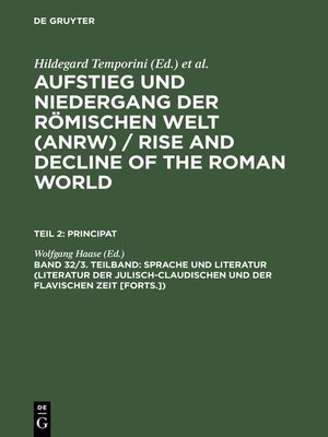 cover image of Sprache und Literatur (Literatur der julisch-claudischen und der flavischen Zeit [Forts.])